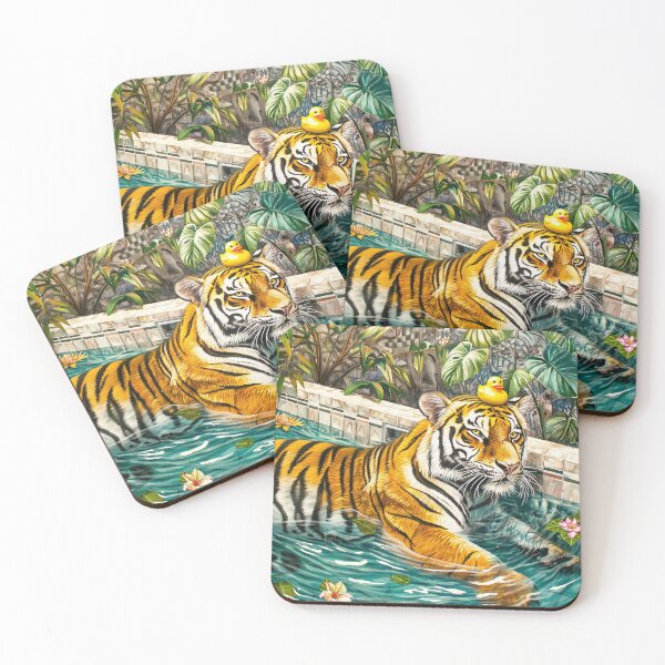 Item preview, tiger with duckey designed and sold by PricklyPeanut.