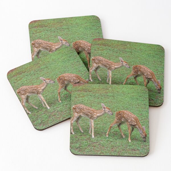 Item preview, Twin Fawns Eating Grass designed and sold by SafariByMarisa.