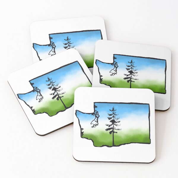 Item preview, Washington Free Cascadia Douglas Fir Watercolor designed and sold by Healy | Sér á báti.