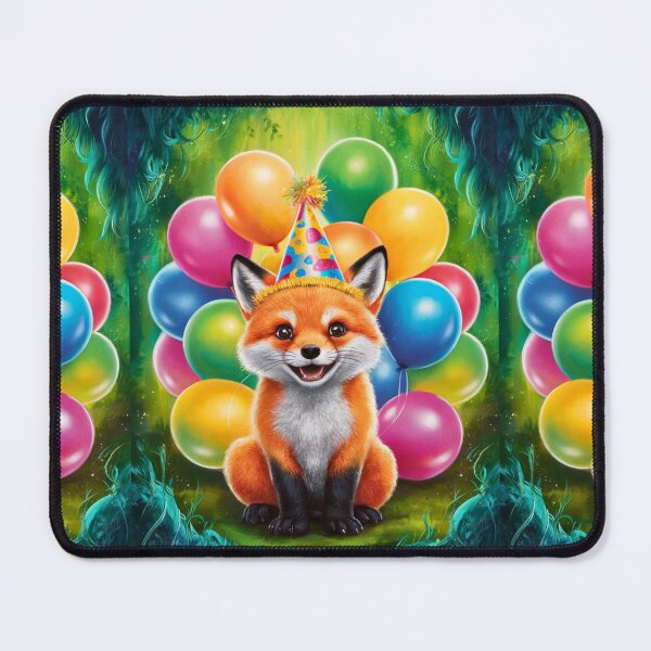 Item preview, Birthday Celebration. Birthday Fox. Adorable fox, birthday balloons, watercolor fox, fox drawing, floral fox designed and sold by FoxVibes.