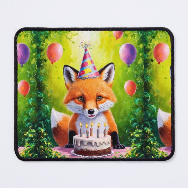 Item preview, Birthday Celebration. Birthday Fox. Adorable fox, birthday balloons, watercolor fox, fox drawing, floral fox designed and sold by FoxVibes.