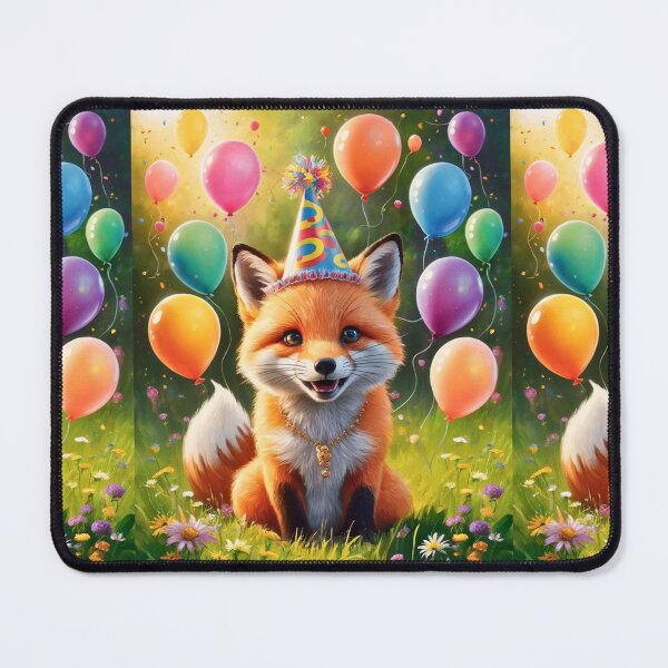 Item preview, Birthday Celebration. Birthday Fox. Adorable fox, birthday balloons, watercolor fox, fox drawing, floral fox designed and sold by FoxVibes.