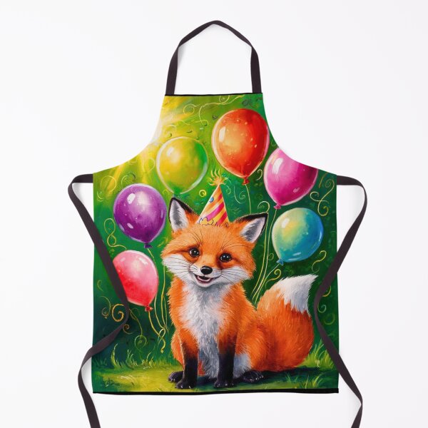 Item preview, Birthday Celebration. Birthday Fox. Adorable fox, birthday balloons, watercolor fox, fox drawing, floral fox designed and sold by FoxVibes.