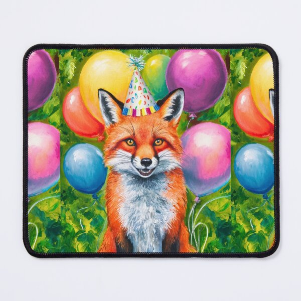 Item preview, Birthday Celebration. Birthday Fox. Adorable fox, birthday balloons, watercolor fox, fox drawing, floral fox designed and sold by FoxVibes.