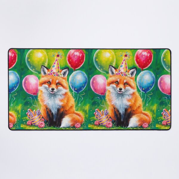 Item preview, Birthday Celebration. Birthday Fox. Adorable fox, birthday balloons, watercolor fox, fox drawing, floral fox designed and sold by FoxVibes.