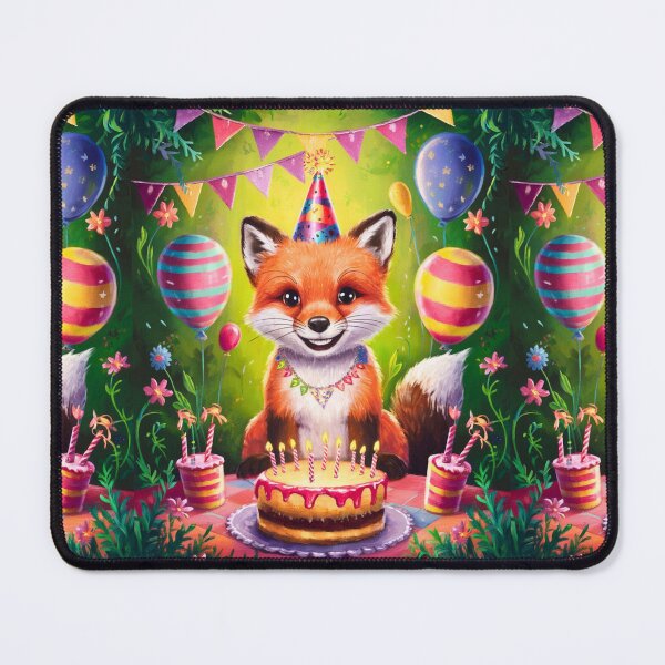 Item preview, Birthday Celebration. Birthday Fox. Adorable fox, birthday balloons, watercolor fox, fox drawing, floral fox designed and sold by FoxVibes.