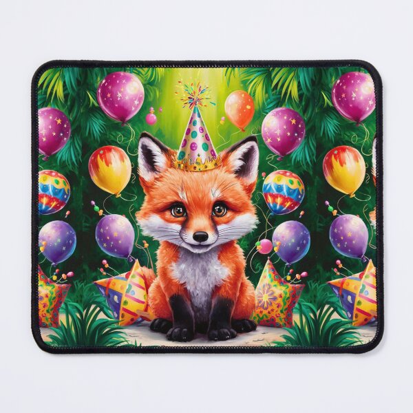 Item preview, Birthday Celebration. Birthday Fox. Adorable fox, birthday balloons, watercolor fox, fox drawing, floral fox designed and sold by FoxVibes.
