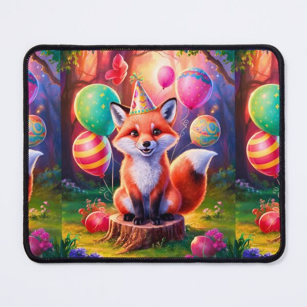 Item preview, Birthday Celebration. Birthday Fox. Adorable fox, birthday balloons, watercolor fox, fox drawing, floral fox designed and sold by FoxVibes.