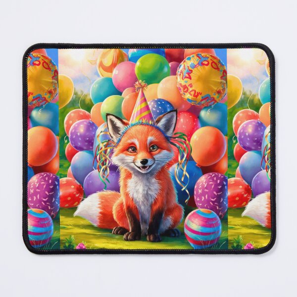 Item preview, Birthday Celebration. Birthday Fox. Adorable fox, birthday balloons, watercolor fox, fox drawing, floral fox designed and sold by FoxVibes.
