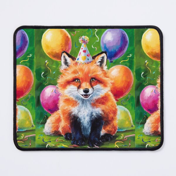 Item preview, Birthday Celebration. Birthday Fox. Adorable fox, birthday balloons, watercolor fox, fox drawing, floral fox designed and sold by FoxVibes.