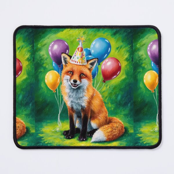Item preview, Birthday Celebration. Birthday Fox. Adorable fox, birthday balloons, watercolor fox, fox drawing, floral fox designed and sold by FoxVibes.