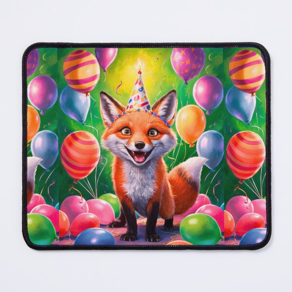 Item preview, Birthday Celebration. Birthday Fox. Adorable fox, birthday balloons, watercolor fox, fox drawing, floral fox designed and sold by FoxVibes.