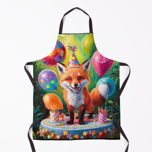 Item preview, Birthday Celebration. Birthday Fox. Adorable fox, birthday balloons, watercolor fox, fox drawing, floral fox designed and sold by FoxVibes.