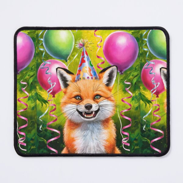 Item preview, Birthday Celebration. Birthday Fox. Adorable fox, birthday balloons, watercolor fox, fox drawing, floral fox designed and sold by FoxVibes.