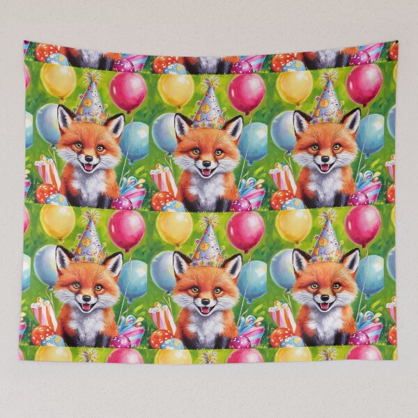 Item preview, Birthday Celebration. Birthday Fox. Adorable fox, birthday balloons, watercolor fox, fox drawing, floral fox designed and sold by FoxVibes.