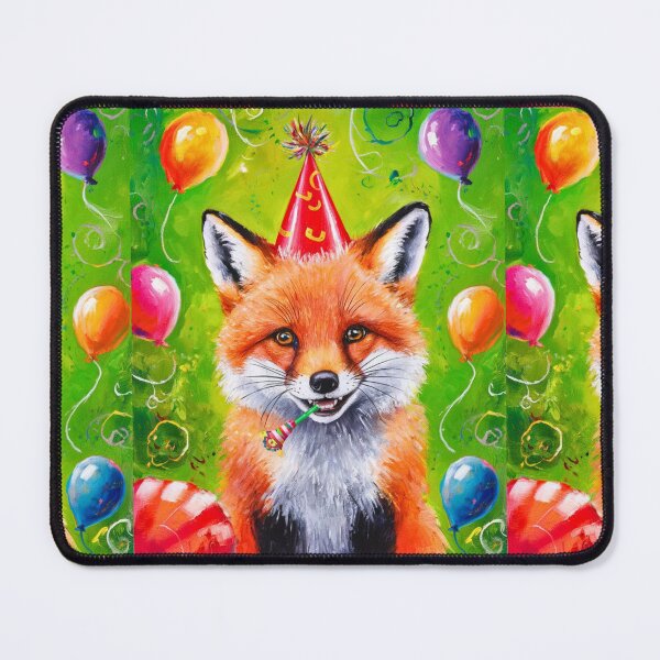 Item preview, Birthday Celebration. Birthday Fox. Adorable fox, birthday balloons, watercolor fox, fox drawing, floral fox designed and sold by FoxVibes.