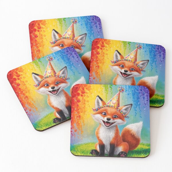 Item preview, Birthday Celebration. Birthday Fox. Adorable fox, birthday balloons, watercolor fox, fox drawing, floral fox designed and sold by FoxVibes.