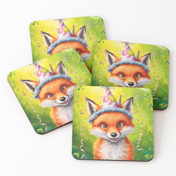 Item preview, Birthday Celebration. Birthday Fox. Adorable fox, birthday balloons, watercolor fox, fox drawing, floral fox designed and sold by FoxVibes.