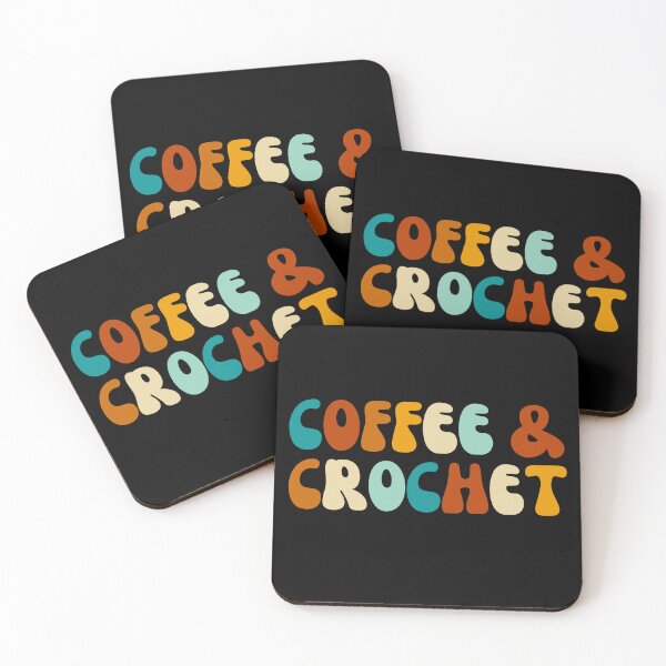 Item preview, Coffee and crocheting - retro crochet designed and sold by EvergreenWhimsy.