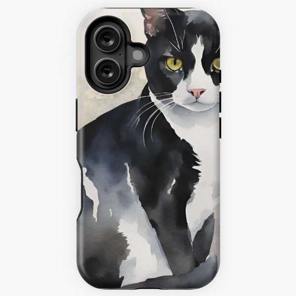 Item preview, Black & White Tuxedo Cat Watercolor Design designed and sold by Tammy Marie Russell.