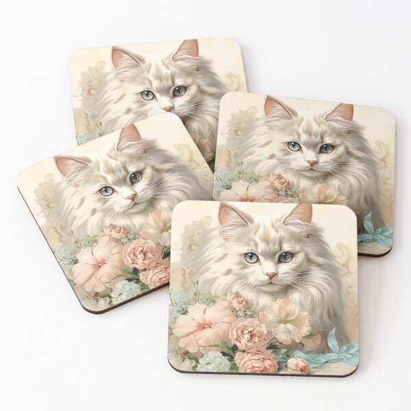 Artikelvorschau, Weißes Kätzchen Blumen Aquarell Design entworfen und verkauft von Tammy Marie Russell.
