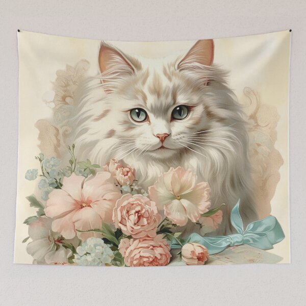 Artikelvorschau, Weißes Kätzchen Blumen Aquarell Design entworfen und verkauft von Tammy Marie Russell.