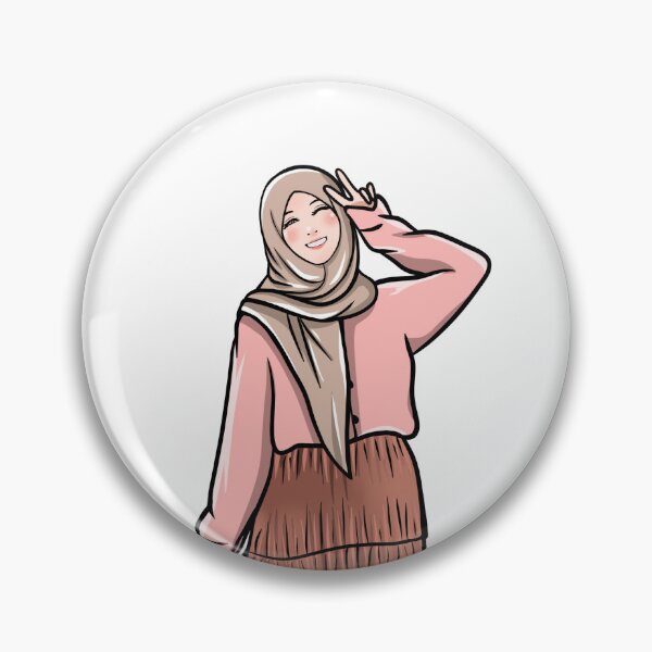 Item preview, beauiful woman with hijab cartoon illustration designed and sold by Fatintania.