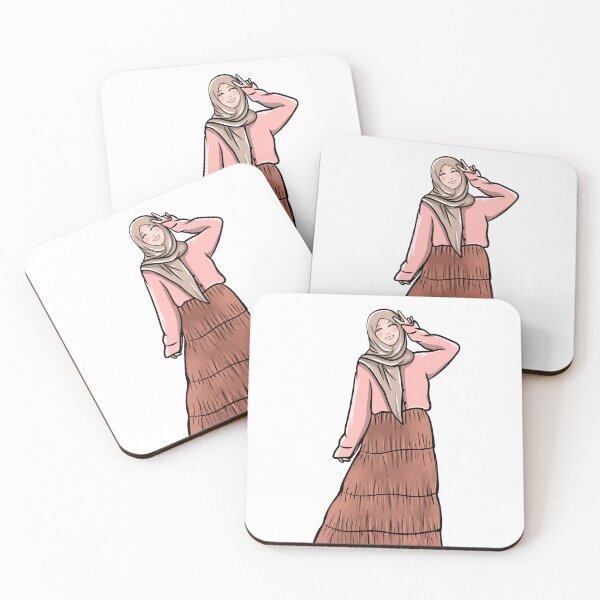 Item preview, beauiful woman with hijab cartoon illustration designed and sold by Fatintania.