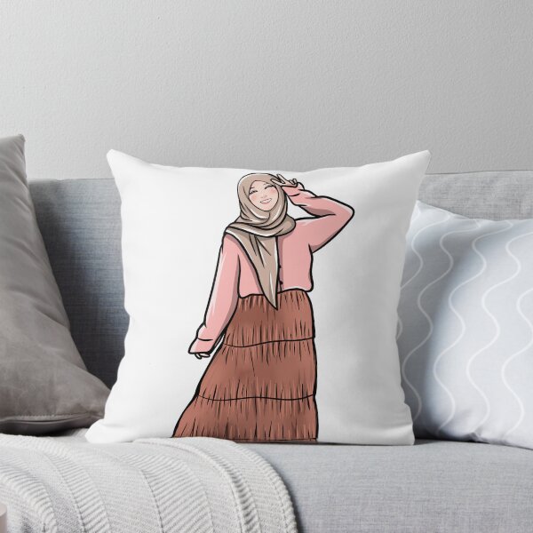 Item preview, beauiful woman with hijab cartoon illustration designed and sold by Fatintania.