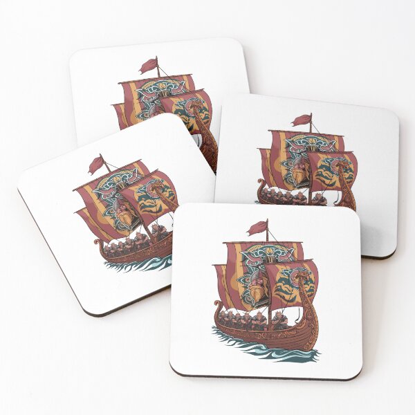 Item preview, Viking Ship with Red and Yellow Sails designed and sold by Peter Stawicki.