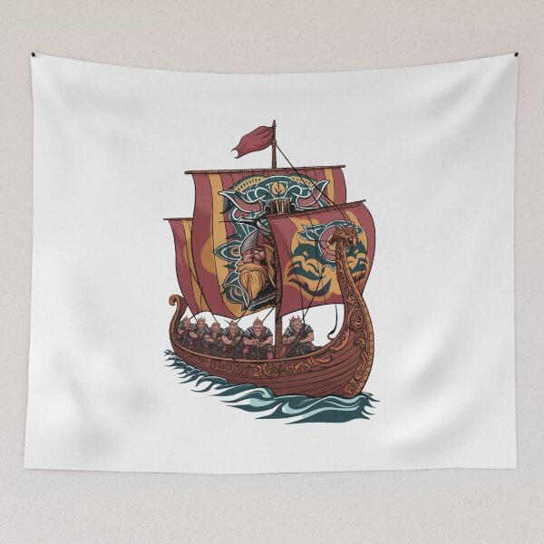 Item preview, Viking Ship with Red and Yellow Sails designed and sold by Peter Stawicki.