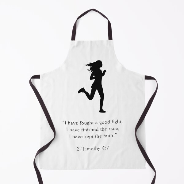 Item preview, Bible Verse 2 Timothy 4:7 with Silhouette of a Woman Running designed and sold by ThePinkProject.