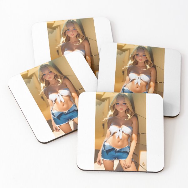 Item preview, Cutoff Shorts and White Top on a Blonde designed and sold by KillerCrafts.