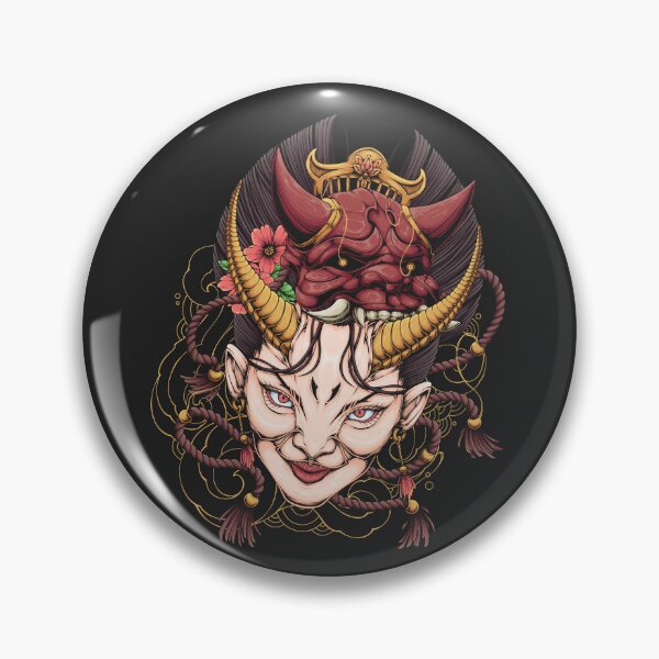 Item preview, Illustration of Japanese woman and oni mask designed and sold by SanXaloonk.