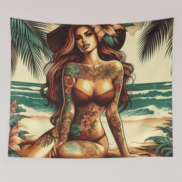 Item preview, GODDESS OF THE TROPICS - Ruby Tattoo Sunhat designed and sold by GoddessTropics.