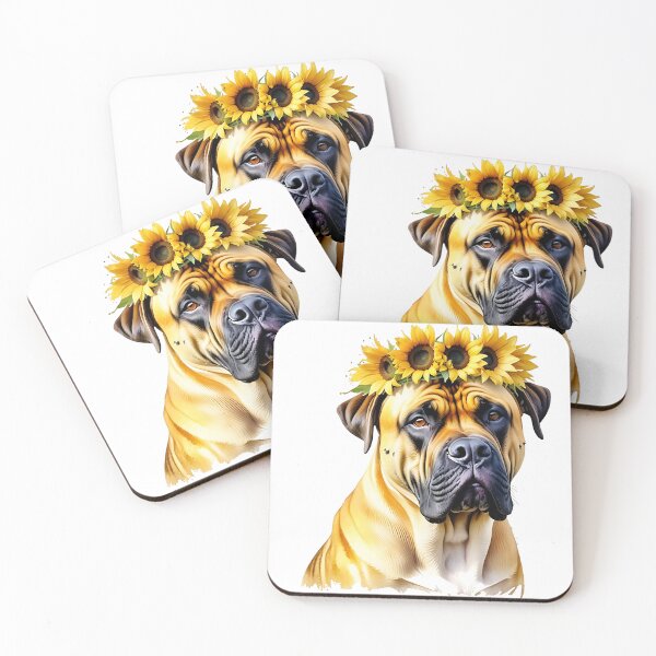 Item preview, Boerboel Wearing Sunflower Crown designed and sold by TheAnimalZ00.