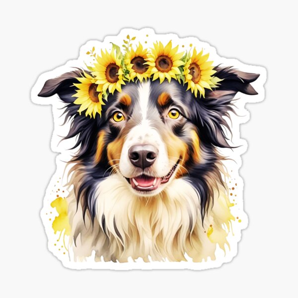 Item preview, Border Collie Wearing A Sunflower Crown designed and sold by TheAnimalZ00.