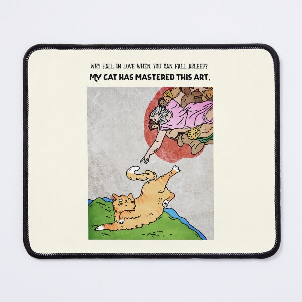 Item preview, Why fall in love when you can fall asleep? My cat has mastered this art. #CatGifts #CatLady #CatMom #CatDad #CatLife designed and sold by Anna Halasek.