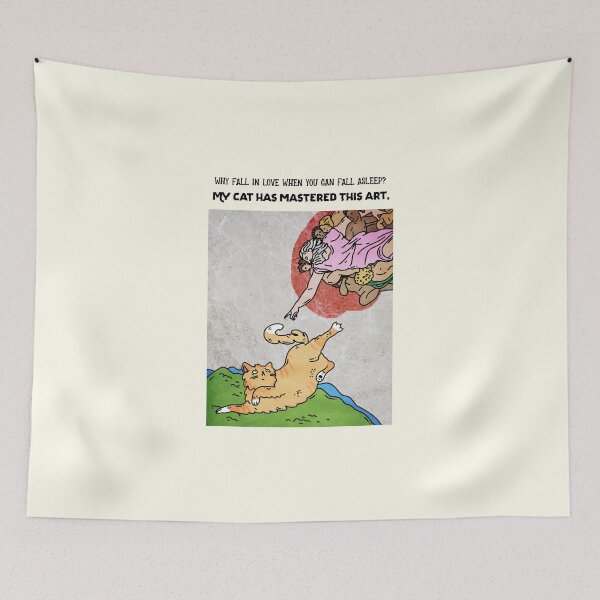 Item preview, Why fall in love when you can fall asleep? My cat has mastered this art. #CatGifts #CatLady #CatMom #CatDad #CatLife designed and sold by Anna Halasek.
