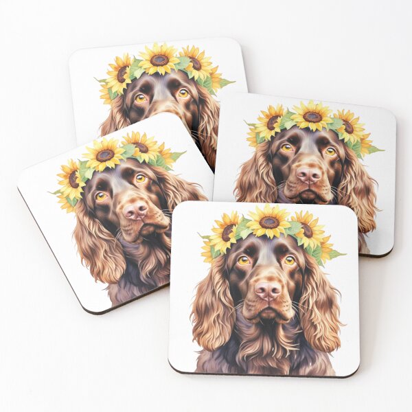 Item preview, Boykin Spaniel Dog Wearing A Sunflower Crown designed and sold by TheAnimalZ00.