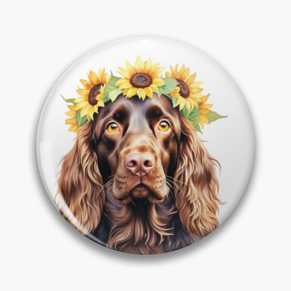 Item preview, Boykin Spaniel Dog Wearing A Sunflower Crown designed and sold by TheAnimalZ00.