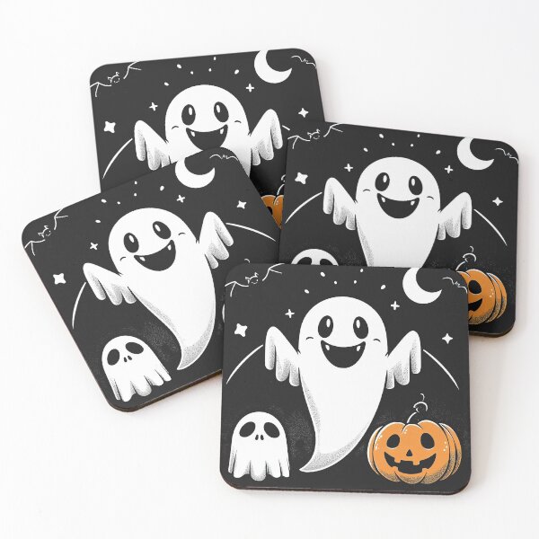 Item preview, Happy Ghost and Pumpkin Scene designed and sold by nipunab.