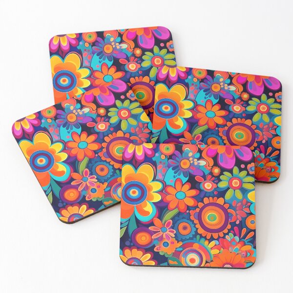 Item preview, Flower Power Colourful Floral Pattern designed and sold by druidwolfart.