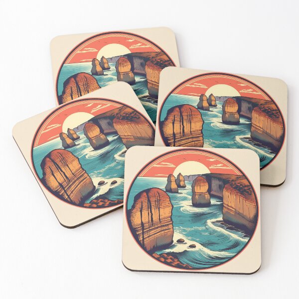 Item preview, 12 Apostles Retro - Vintage Australian Coastal Illustration designed and sold by inknships.