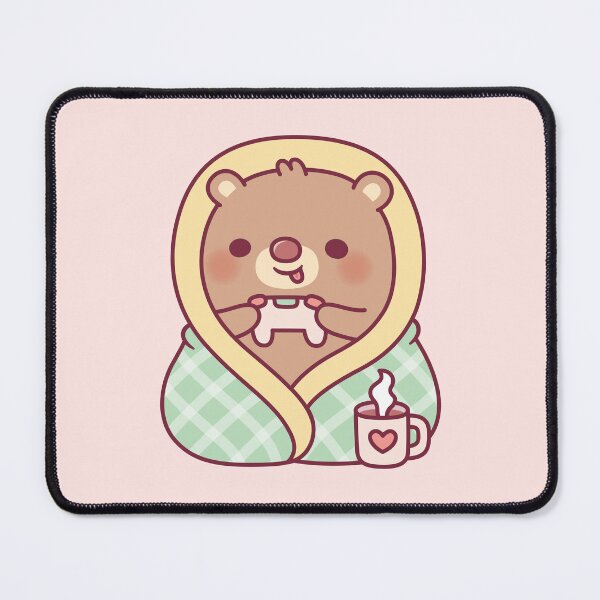 Item preview, Cute Bear Wrapped In Cozy Blanket While Gaming designed and sold by rustydoodle.