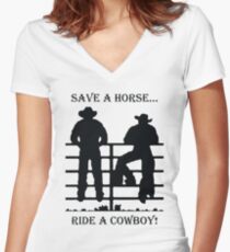 Save A Horse Women's Fitted V-Neck T-Shirt