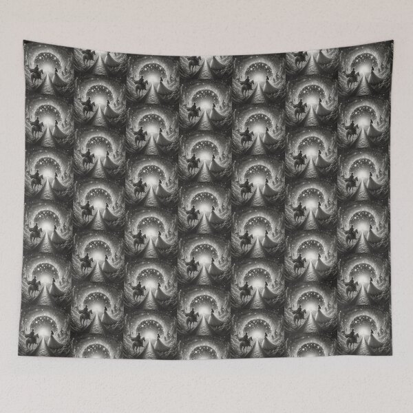 Item preview, Black and White Magic: Starry Tunnel Escape for Horseback Lovers designed and sold by choder61.