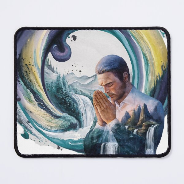 Item preview, Man Praying to Yahuah - Worship - Christian Hebrew Watercolor designed and sold by Narrow-Path.