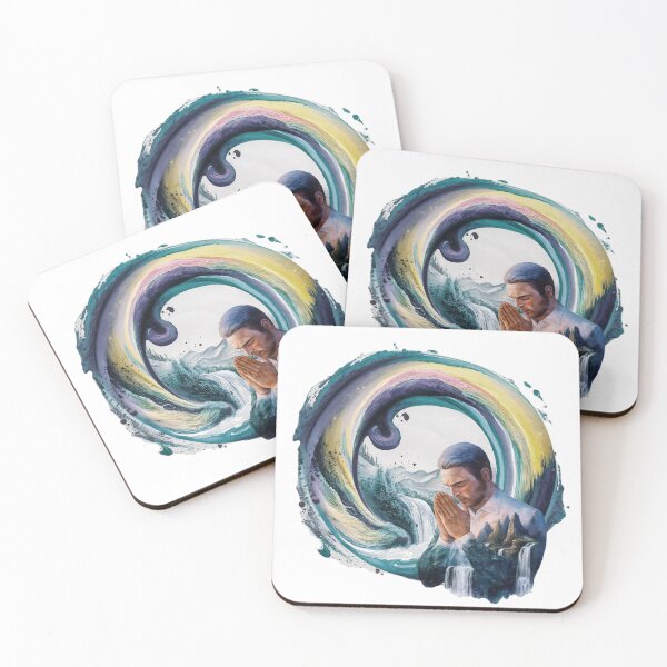 Item preview, Man Praying to Yahuah - Worship - Christian Hebrew Watercolor designed and sold by Narrow-Path.