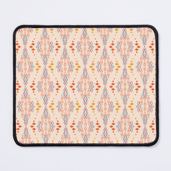 Item preview, pixel art flower on white background wallpaper oriental seamless pattern.ornament. Ethnic .decor style. geometric ornament. Vector seamless pattern. blanket, rug. Woven carpet fabric designed and sold by yakza-design.